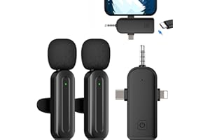 little tikes Kabelloses Lavalier-Mikrofon, Professionelles Ansteckmikrofon für iPhone/Android/Kamera, Plug & Play mit Rauschunterdrückung, USB-C, für Videoaufnahmen, Vlogs, TikTok, YouTube