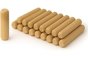 CYBER ONLINE SALES LTD 30PCS Kiln-Dried Hardwood Wooden Dowel Pins – Precision Fluted & Beveled Design (8mm x 30mm) for Strong & Secure Joints in Furniture, Cabinetry, Crafting, Carpentry, and DIY Woodworking Projects