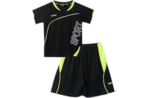 Aislor Conjunto Deportivo Verano para Niños Sport Ropa Deportiva Camiseta de Manga Corta y Pantalones Cortos Chándal Deporte Fútbol Baloncesto Running 2 Piezas