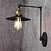 Produktbild AUNLPB Vintage-Schmiede-Wandlampe, Schmiedeeisen Schwarze LED-Wandleuchte, Persönlichkeit kreativ auf und ab Einstellung Wandleuchte Standard E27 Lampenhalter