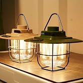 Kamp Lambası Feneri Vintage LED Kamp Feneri Suya Dayanıklı 5.000 mAh A&ccedil;ık Y&uuml;r&uuml;y&uuml;ş i&ccedil;in Kamp Işık Lambası Elektrik Kesintisi A