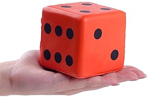 Anboor Large Foam Dice for Adults kids - 3.15" Jumbo Big Colorful Dice Giant Soft Fun for Game Nights & Classroom Activities (Orange)