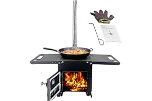 CDZHLTG Stufe per tenda da campeggio Stufa a legna portatile pieghevole Stove per riscaldamento e cucina
