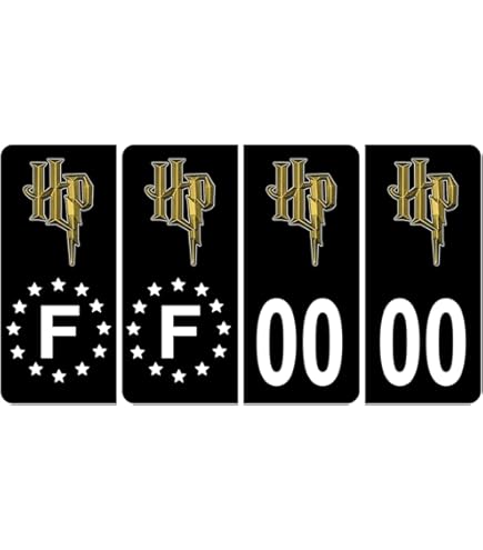 Pack De 4 Autocollants Département Pour Plaques D'immatriculation - Personnalisable - Dimensions 45x100 Mm - Vinyle Haute Qualité - Fabrication Française