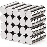 walolo 40 Pack Extra Strong Magnets 6mm X 3mm, Grade N45 Neodymium Magnet for White Board, Fridge, Pin Board and DIY Picture