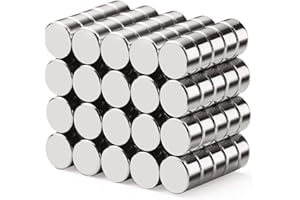 WALOLO 40 Pack Extra Strong Magnets 6mm X 3mm, Neodymium Magnet for White Board, Fridge, Pin Board and DIY Picture