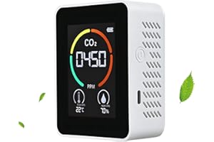 KENSBRO CO2 Messgerät, 3 in 1 CO2 Kohlendioxid-Detektor, Temperatur Feuchtigkeit CO2, Luftqualität Messgerät CO2, 400-5000 PPM, CO2 Messgerät Raumluft für Schlafzimmer, Auto, Büro