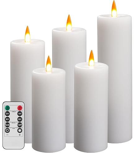 Sompex LED Kerzen 4er Set Mit Timer, Flackernde Flamme, Anthrazit, Wahlweise 12,5/18/23 Cm