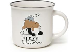 Legami -Tasse Cup-puccino, Thème The Lazy Team, Porcelaine New Bone China, Take a Break Collection, Multicouleur, capacité de 350 ml