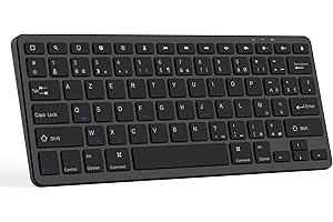 CC Store Clavier sans Fil Bluetooth pour iPad/Pro/Air/Tablette Android, Disposition AZERTY, Mini Clavier sans Fil Rechargeable (USB-C), Silencieux, Ultra-Mince, Léger (Noir)