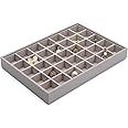 Vlando Miller Jewelry Tray Stackable Showcase Display Drawer Organizer Storage Checkerboard,Multiple Color Combinations, Large Capacity Multi-Layer Design and Fashion(Grey)