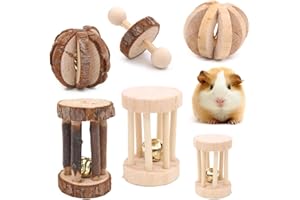 Winterworm 6 Piezas de Madera para Masticar Gnaw Throw Toss Juguetes hámster Ratones Chinchillas Conejo Gerbil Guinea Pig Juguetes