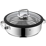 WMF 1743016040 Sistema Cottura Vapore, Tonda, Coperchio in Vetro, Diametro 28 cm, Argento