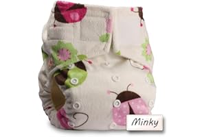 Littles & Bloomz, Baby Cloth Washable Reusable Nappy Pocket Diaper Bamboo, Fastener: Hook-Loop, Pattern 55, Without Insert