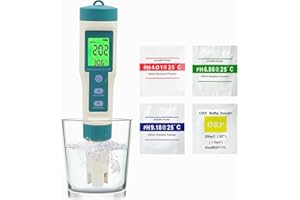 OBEST Miernik pH EC wody 8 w 1, miernik temperatury soli TDS ORP S.G H2, przenośny miernik pH z wyświetlaczem LCD, tester pH, tester wody pitnej, akwarium, basen, spa lub laboratorium