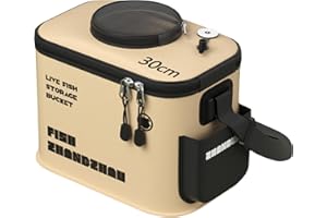 NAQQIOS Secchio da Pesca Pieghevole Multifunzionale | Contenitore per Esche e Pesci Vivi | Borsa da Campeggio e Scatola per Acqua