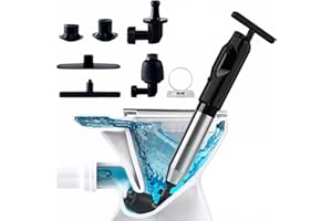 Wenbones Stura WC, Pompa stura scarichi a Pressione, sturalavandino ad Aria compressa, stura lavandini e scarichi Professionale, 4 Diverse Ventose e la Pulizia del lavandino (Nero)