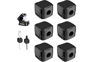 YQBFTC 6 Pezzi Organizer Cavi,Clip per Cavi,Fermacavi Adesivi Scrivania,Magnetica Cable Management Autoadesivo per Scrivania,Comodino,Cavi di Ricarica,Cable Organizer per HDMI,USB,Cavo Audio(Nero)
