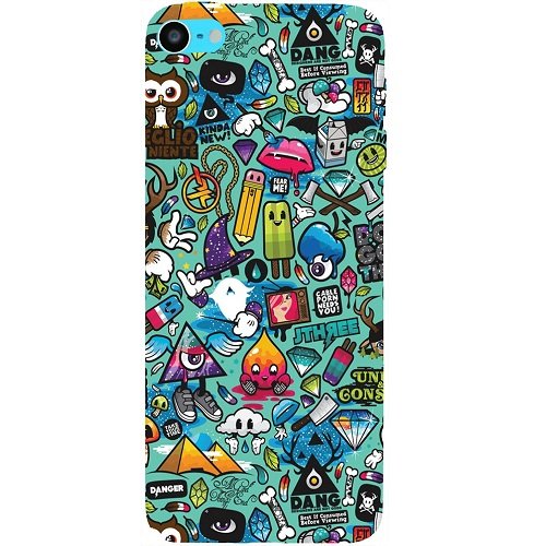 Casotec Plastic Crazy Design Hard Back Case Cover for Apple iPod Touch 6th Generation, Multi-Colored