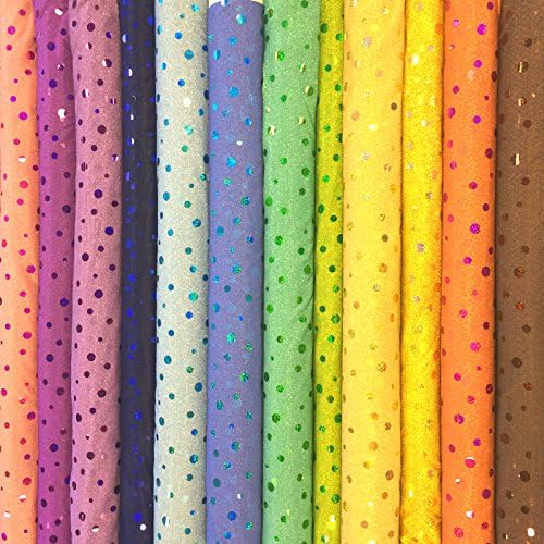 Glitter Stretch Circle Sequin Lurex Fabric - Lilac