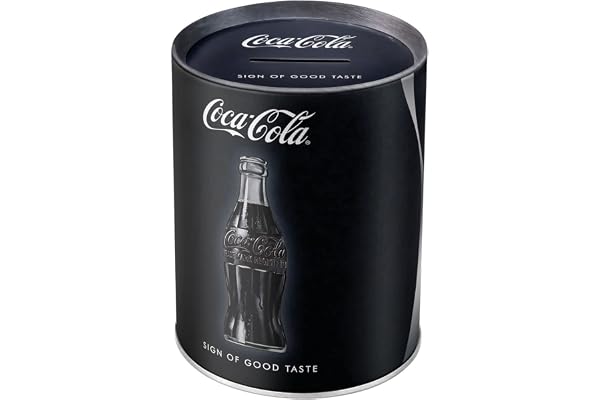 Nostalgic-Art Retro Sparbössa, 1 l, Cola – Sign Of Good Taste | original Coca-Cola license product (OLP), spargris i metall, vintagedesign, Presentidé för hemmabaren