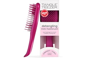 Tangle Teezer Mini Ultimate Detangler (electric rasperry) – kompaktowa szczotka do rozczesywania mokrych włosów – miękka stylizacja bez ciągnięcia – wegańska i wolna od okrucieństwa – z ergonomicznym
