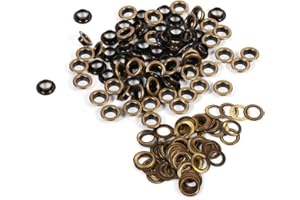 Estink Set di Occhielli in Ottone, 8mm, 100 Pezzi con Rondelle e Kit di Guarnizioni per Teloni, Borse, Scarpe, Abbigliamento