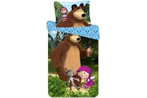 MASCHA UND DER BÄR Juego de ropa de cama reversible Masha y el oso, 087-140 x 200, 70 x 90 cm