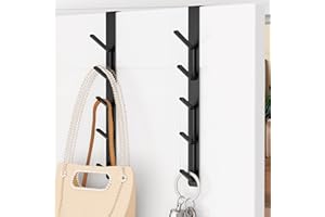 niffgaff Türhaken, vertikaler türhaken zum einhängen, kleiderhaken tür, haken zum einhängen, für Handtuch- und Kleiderbügel, Aluminium, Schwarz, 2er-Pack