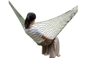 MAGT Hamacas de Cuerda, Cama Colgante de Cuerda de Malla 240 x 80 cm Cama de Viaje para Camping Jardín Al Aire Libre