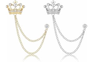 ADRAMATA 2Pcs Spilla Catena per Gli Uomini, Spille del Collare Distintivo Spille della Catena per Camicette, Spilla Corona per Donna Uomo, Vestito Accessori per Uomo, Regalo per La Festa del papà