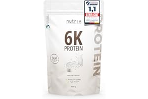 ‎NUTRI + Nutri + Protein Pulver Neutral 1 kg - 80% Eiweiß - zuckerfrei + fettfrei - Proteinpulver ohne Süßstoff, Geschmack - ideal zum Backen - 1000 g Natural