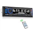 Car Radio with Bluetooth, 1 DIN Car Radio 50 W x 4 MP3 Player with Bluetooth Hands-Free Call/FM Radio/2 USB Ports/TF/AUX/EQ/Quick Charge/App Control/Wireless Remote Control