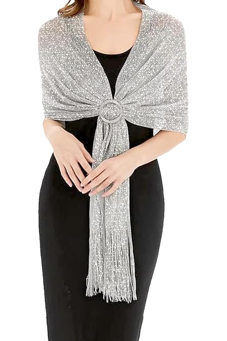 Scialle In Raso Per Sera E Sposa - 200x70 Cm, Multiuso, Elegante, Per Donne - Foto 9