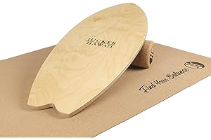 JUCKER HAWAII Balanceboard Local Ocean - Tabla de equilibrio Surf Indoor incluye rollo de corcho y esterilla de corcho