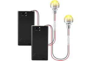 Joycabin 2 Stück Miniatur LED Leuchten für Puppenhäuser, Mini Lichter mit AA-Batteriehalter,Puppenhaus Miniatur Zubehör, Miniatur LED Lichter für Vitrinen Mikrohaus Spielzeughaus Dekoration (Warmweiß)