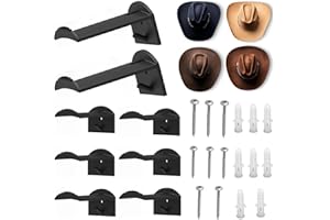 ZEBETTER-HSC Hut Halterung Wand Cowboy, 8 Stück Hut Rack für Cowboyhüte, Makramee-Hutaufhänger, Cowboy Huthalter Cap Ständer, Selbstklebende Hut-Haken von Hüten, Handtüchern, Taschen, Schals (Schwarz)