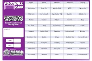 Bingosupermarket Football Fundraising Scratch Cards (50 Team) A5 10 Pack