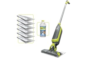 Shark VacMop 2-in-1 Cordless Hard Floor Vacuum Spray Mop, 6x Disposable Pad Refills, 355ml Multi-Surface Floor Cleaner, Lightweight 1.5kg, Maintenance-Free Disposable Pads, Charcoal Grey, VM200UK