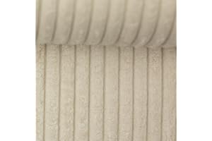 SWAFING Polsterstoff Möbelstoff Cord-Samt Taschenstoff WANJA | grob gerippt | Abriebfestigkeit >90.000 Zyklen | 17 Farben (Naturweiß)