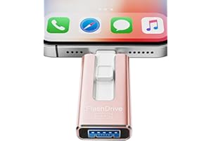 Pendrive para lPhone 32GB con Certificación MFi, Memoria USB 3.0 3 en 1,Rosa Claro