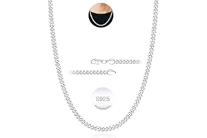 Rajputana S925 Sterling Silber 3mm/5mm Dicke Kubanische Kette für Männer Robuste Herren Silber Gold Kette Hypoallergene Kandare Kette Halskette Schmuck für Männer 18/20/22/24 Zoll