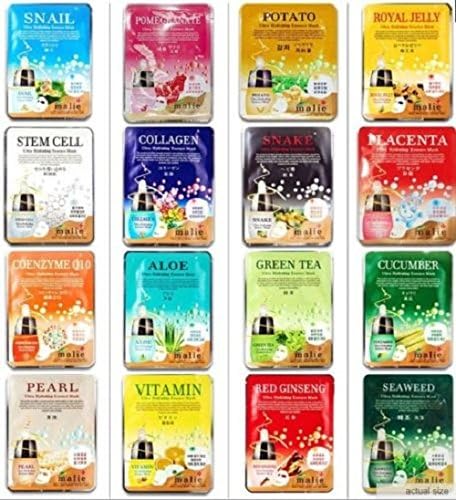 16PCS Facial Skin Care Face Mask Sheet Pack Essence Moisture Korean Cosmetics