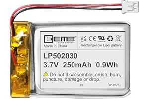 EEMB 3.7V Li-ION 502030 Batterie 250mAh Lipo Batterie Rechargeable Lithium Polymère ION Batterie avec Connecteur JST