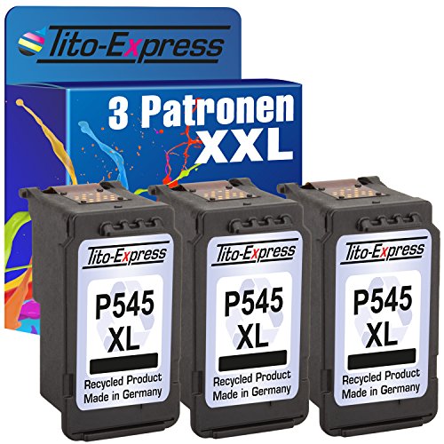PlatinumSerie® 3 Patronen XXL für Canon PG-545 XL Black IP2850 MG2550 MG2500 Series MG2450 MG2400 Series MG2950 MG2455 MG2555 IP2800 Series MG2900 Series