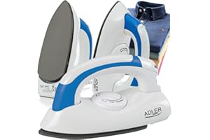 ADLER EUROPE Adler AD5015 - Plancha de Viaje con mango plegable, ligera y pequeña, suela NON-STICK , ajuste temperatura, 700W