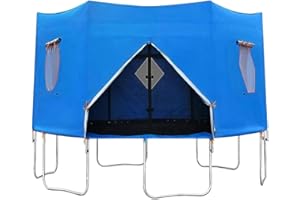 GENERIC Trampoline Tent Shade Cover for Kids – Outdoor Waterproof Sunshade Canopy with UV Protection, Mesh Vent Windows & Zipper Door, Fits 6FT/8FT/10FT/12FT/14FT Round Trampolines