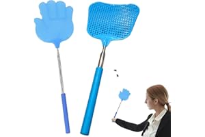 WeddHuis 2 pezzi Scacciamosche Estensibile Stabile, Colorato Manuale Paletta Mosche, Plastica Forte Flessibile per Prevenire Mosche, Zanzare e Insetti, Paletta Insetticida Mosche (Blu)