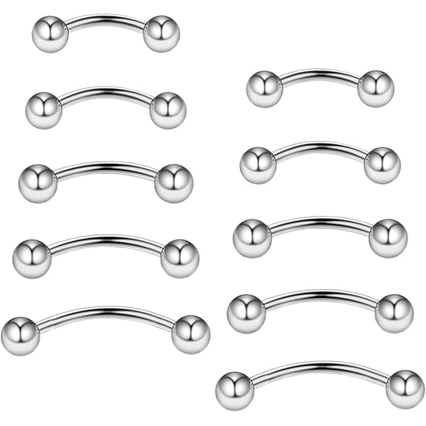 16G 6 stuks chirurgisch staal septum piercing neus wenkbrauw lip oor ringen tragus kraakbeen helix diameter 8-12 mm, Roestvrij staal