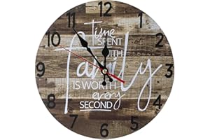 JYCCH Horloge Murale de Jardin d'extérieur, Grandes horloges étanches, résistantes aux intempéries, sans tic-tac, à Piles, Horloge décorative pour terrasse, Piscine, clôture, Porche, sal